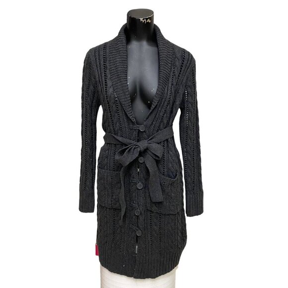 NEW Romeo & Juliet Couture Charcoal Gray Long Cardigan Sweater Size Small - Picture 1 of 7